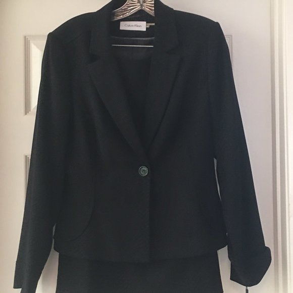 New Calvin Klein Suit Blk 8 (skirt and blazer) - Picture 1 of 4